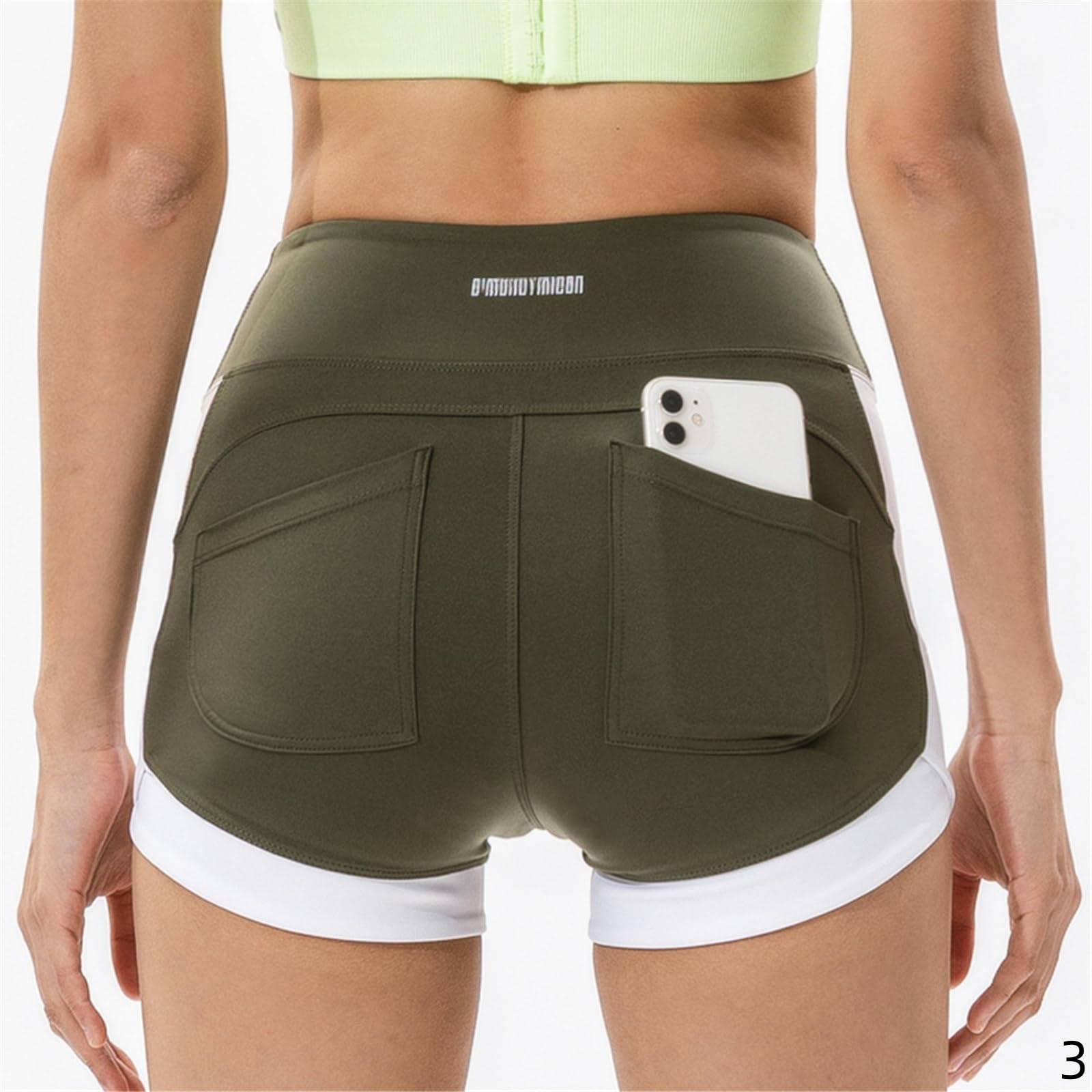 Shorts Donna Pantaloncini di Fitness Sportivi Estivi per Le Donne Ad Alto Numero Anca con Tasche Elastico Asciugatura Rapida Elastica-Blu-m
