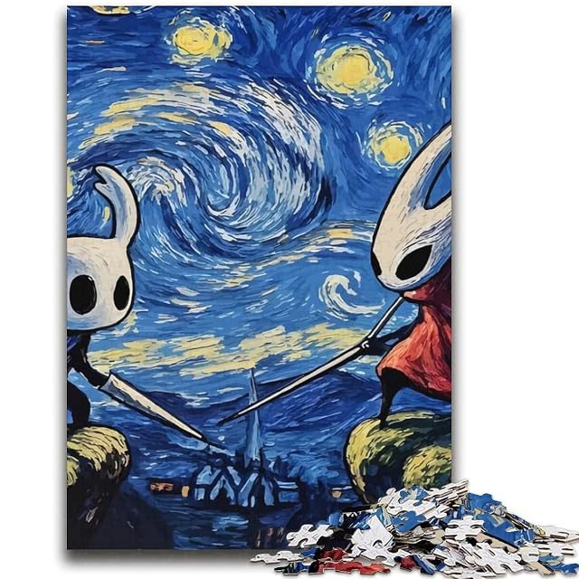 Foto 4 de 6 de Rompecabezas de Parodia de Hollow Knight y La Noche Estrellada para Adultos 1000 Piezas Entrenamiento Mental…