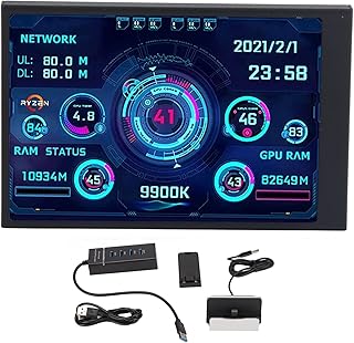 Mini Tela IPS USB De 3,5 Polegadas, Memória Da CPU Do Computador, Disco Rígido, Monitoramento De Dados, Exibição De Temperatura Do Computador, Rotação De 360 graus, Tela Secundária Tipo C, Gabinetes