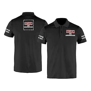 【新品タグ有】logo embroidery pleats polo op Amazon.com: Custom Polo Shirts for Men Personalized Shirt