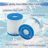 Vista 2 de IMee Cartucho de filtro de piscina tipo I, cartucho de filtro de spa tipo I de repuesto para piscina, cartucho de filtro de bañera de hidromasaje