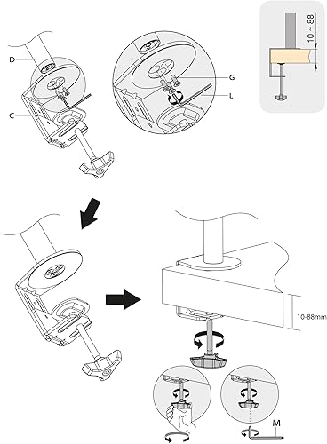 Miniatura 7 de Emuca - Soporte de monitor dual de 13 a 32 pulgadas para mesa, pc Brazo monitor de hasta 17.6 lbs, altura ajustable, inclinación y giro 360, MAX