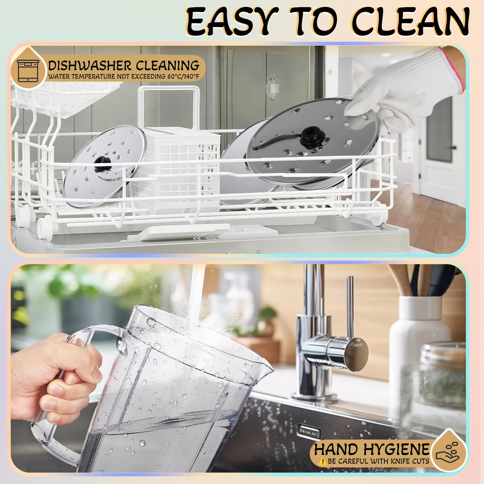 Mezclador de 14 tazas y procesador de alimentos combinado para cocina, procesador de alimentos grande para cortar, mezclar, picar, cortar, triturar, picar, picar, picar, purés y masa, fácil de operar