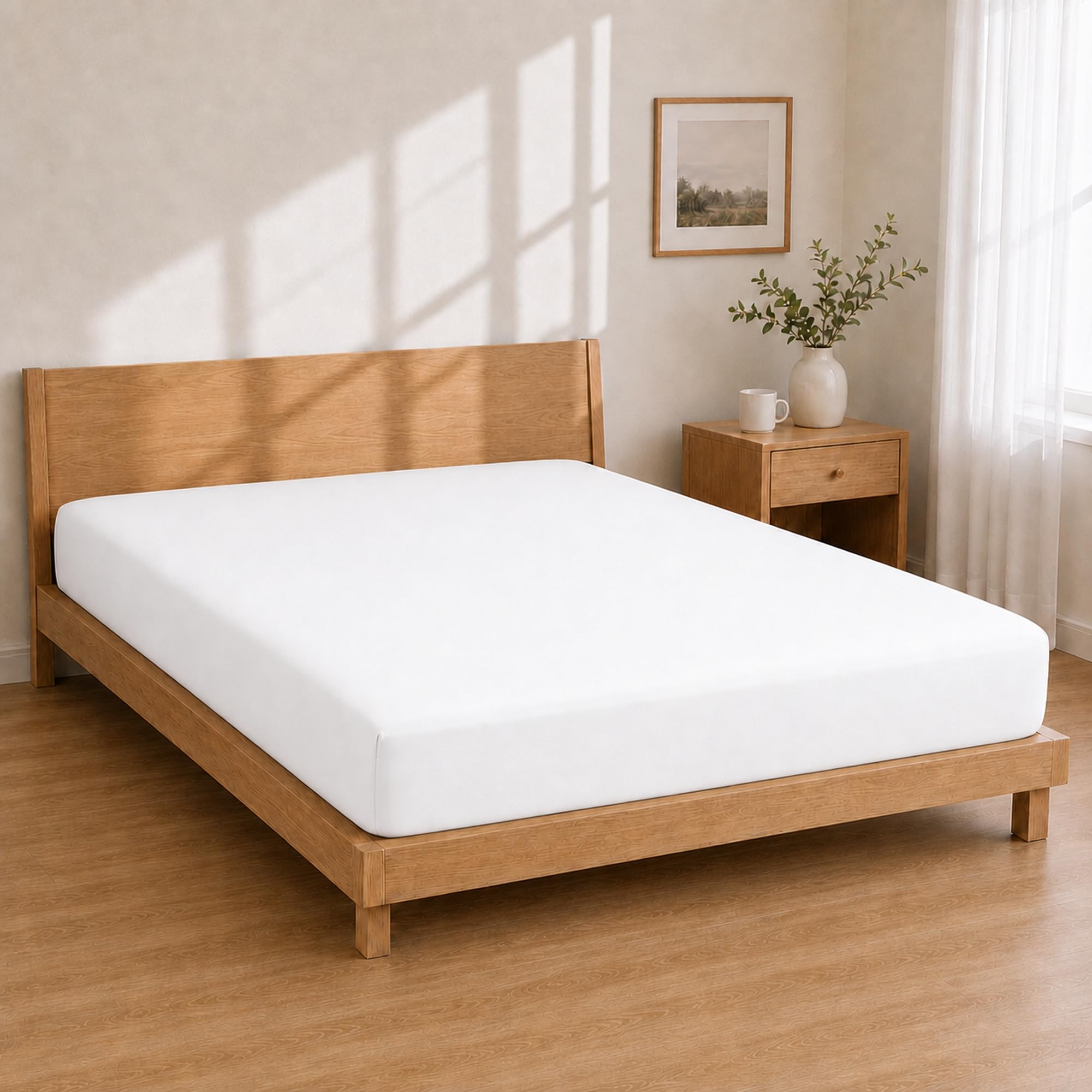 Microfibre Fitted Sheet 150 x 190 cm + 25 cm Deep Pocket White