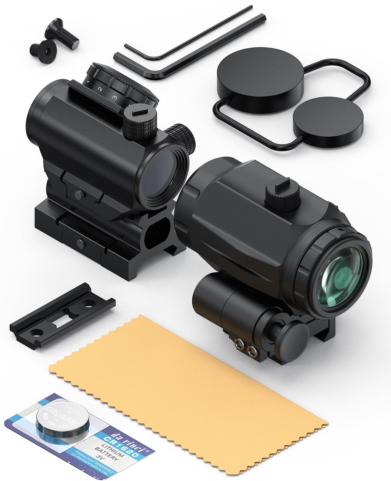 Feyachi RDS-22 Red Dot Visier mit M40 3X Magnifier Combo-Kit, 1x22mm Rotpunktvisier & Red Dot Magnifier Absoluter Co-Zeuge