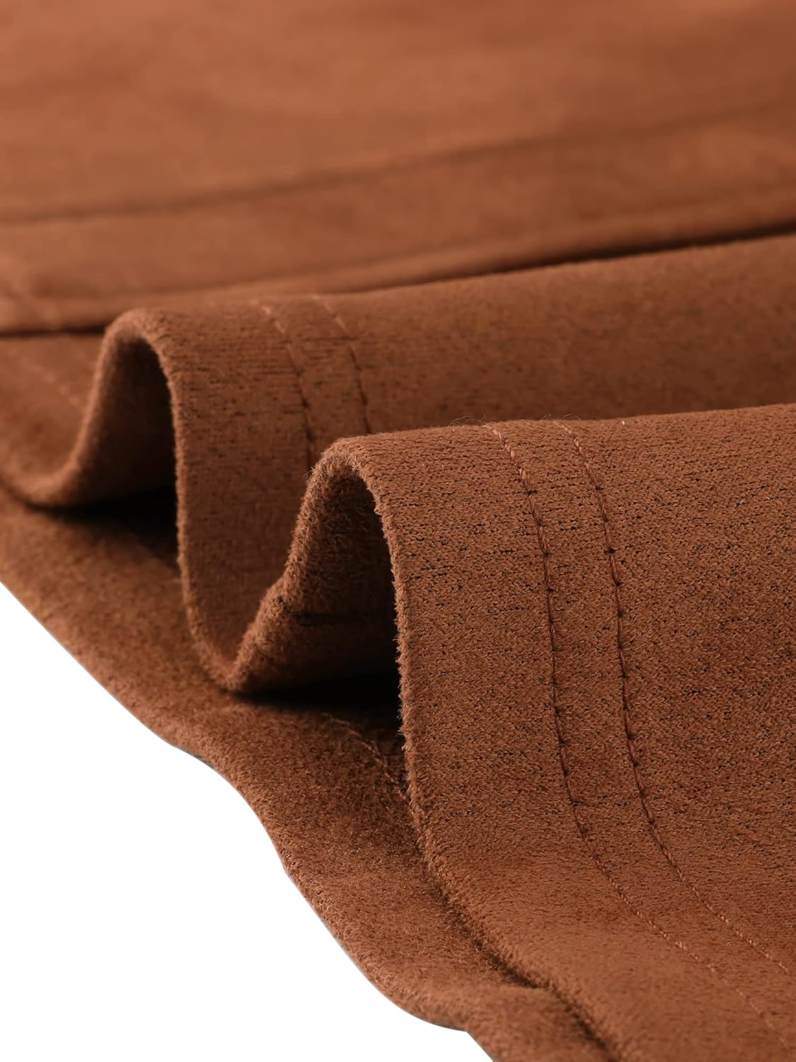 Allegra K Faux Suede Skirt for Women's Button Front High Waist 2025 Fall Knee Length A-Line Skirts - Image 5