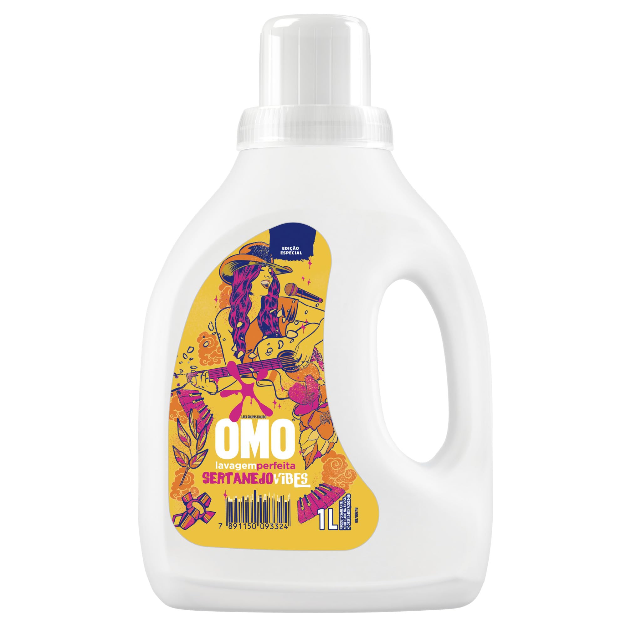 Lava Roupa Líquido explosão de perfume OMO Sertanejo Vibes lavanderia sensorial 1 L
