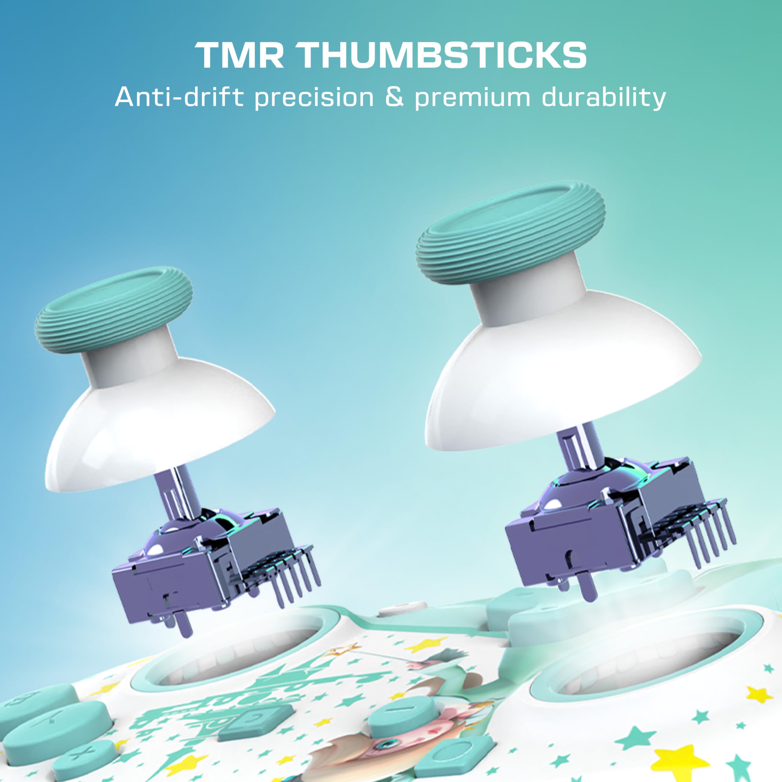 Turtle Beach Rematch Wireless Controller: Rosalina - Officially Licensed for Nintendo Switch 2, Nintendo Switch - TMR Thumbsticks, Customizable RGB, Rechargeable Battery - 4