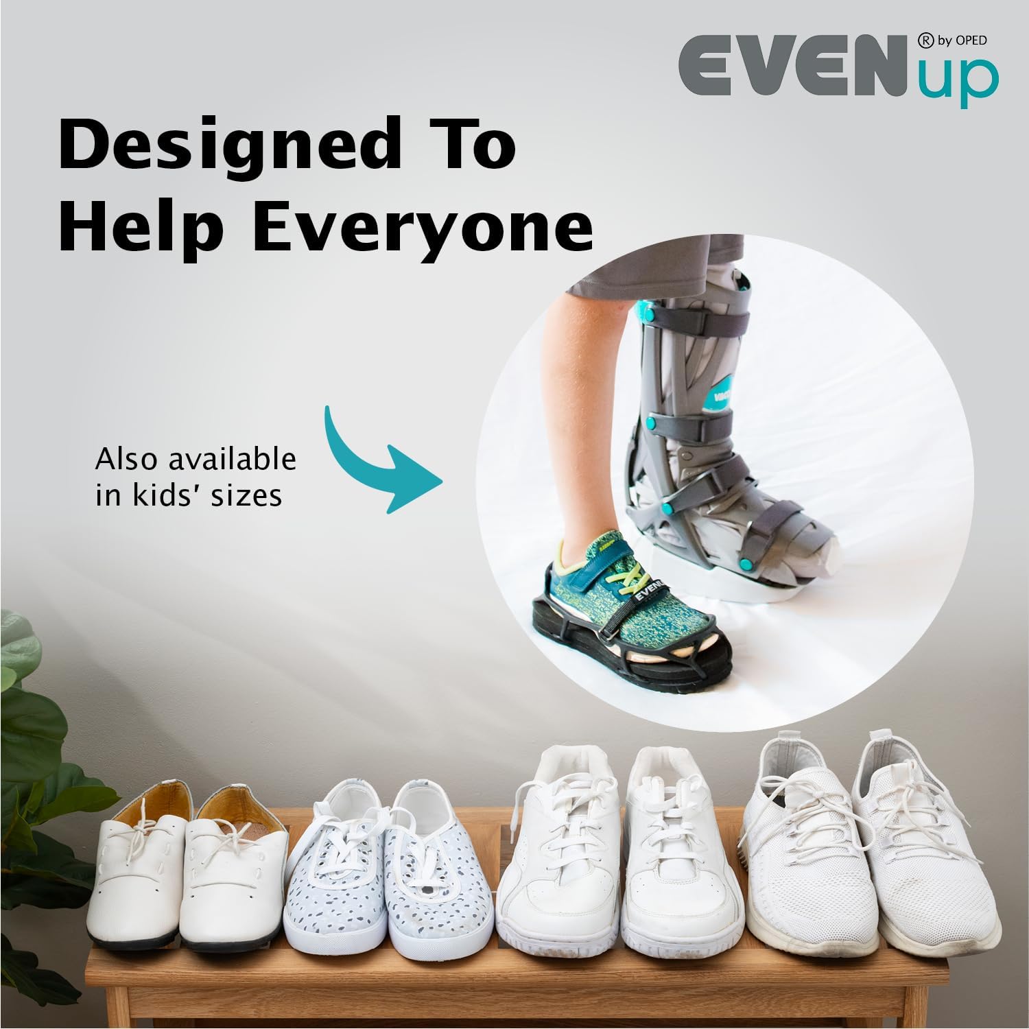 EVENup - Shoe Lift for Walking Boot I Adult Size X-Large I Shoe Balancer for Use with Fracture Boots or Leg Length Discrepancy I 3 Adjustable Heights for Gait Improvement I Shoe Leveler, Shoe Riser