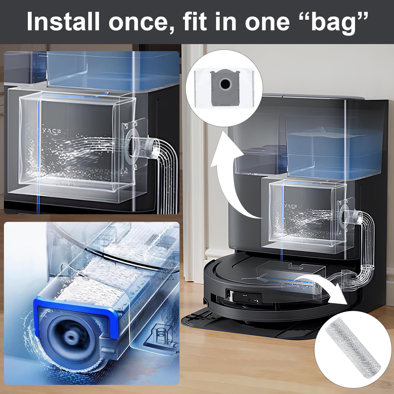 Zijborstels voor Ecovacs Deebot T80 Omni - 8 stuks