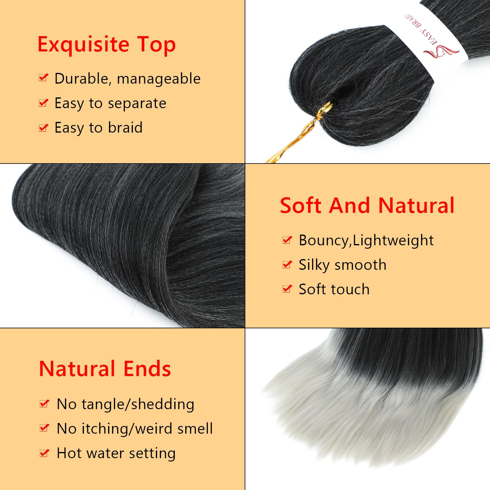 Easy Braid Pre stretched Braiding Hair Extensions - Image 3