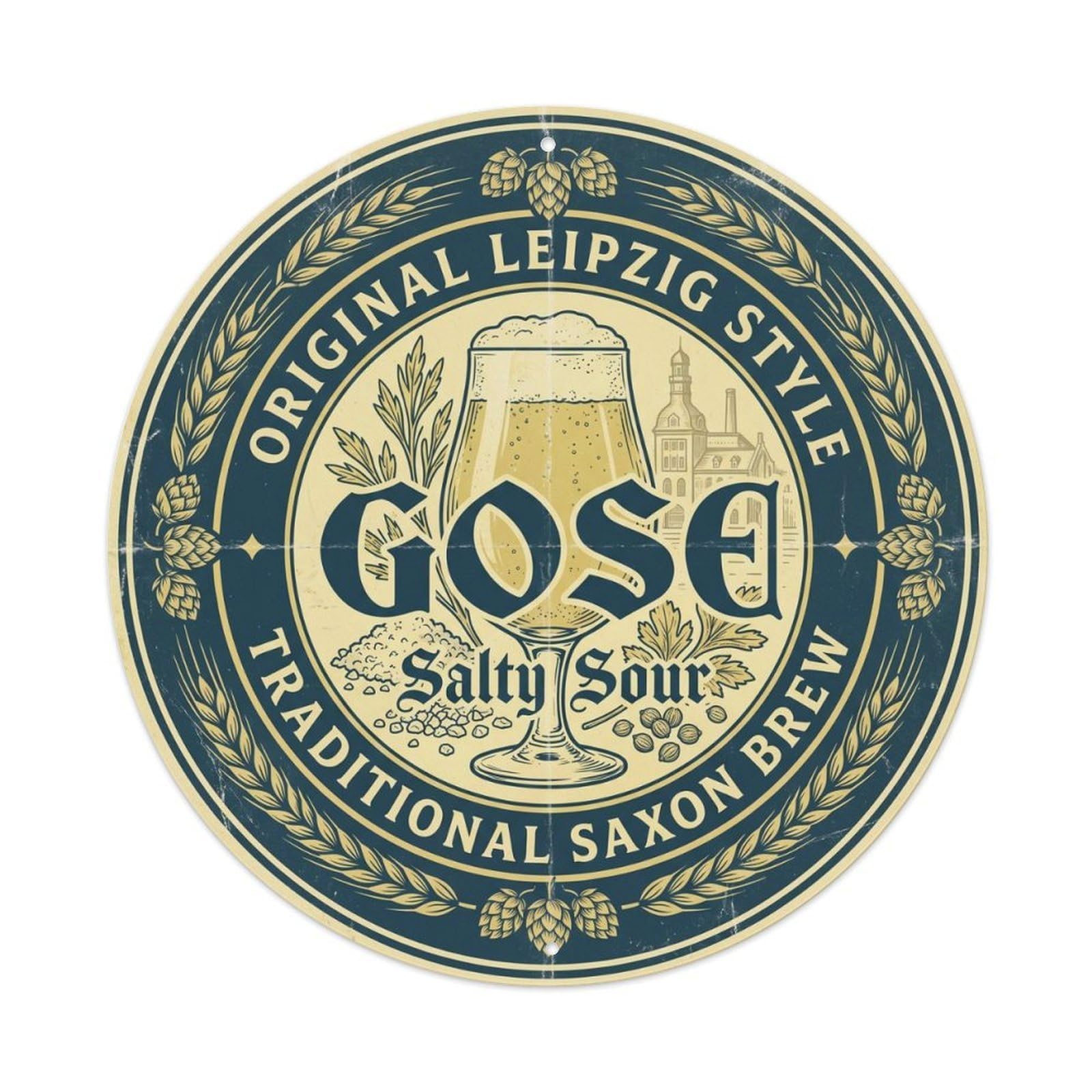 Gose Sour Beer Tavern Culture Keg Tap German Old School Metal Tin Sign