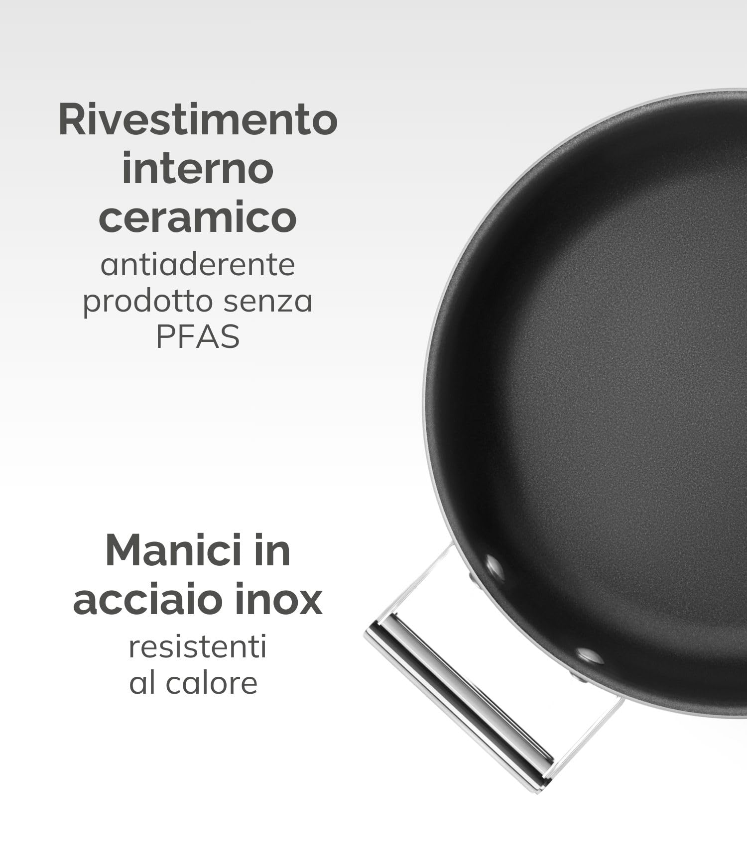 Smeg, Wok Antiaderente CKFW3001CRM, Diametro 30 cm, Manico Ergonomico in Acciaio Inossidabile, Per Tutti i Piani Cottura, Fino a 250° in Forno, Capacità 5,3L, Panna