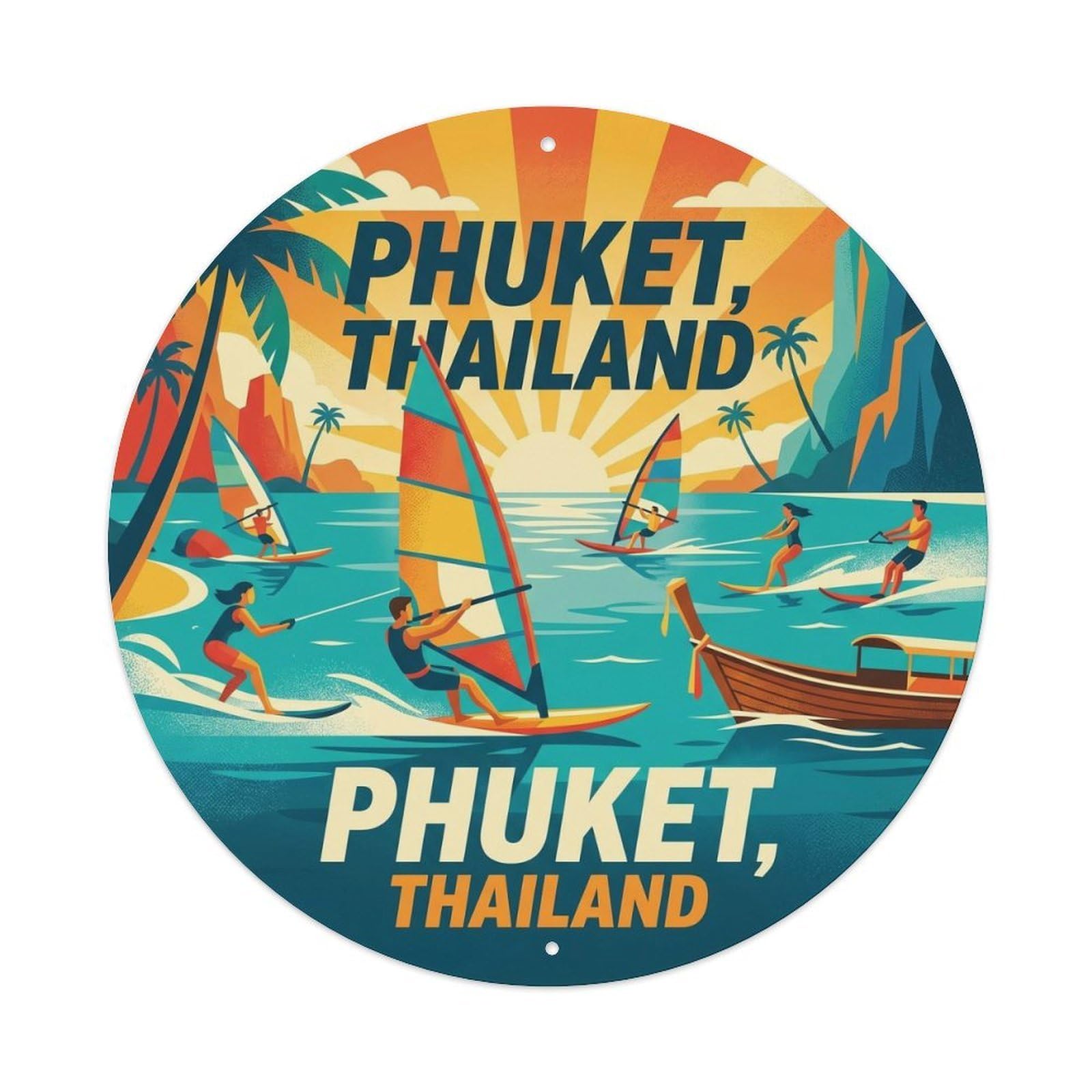 Phuket Beach Water Sports Boat Travel Adventure Metal Tin Sign