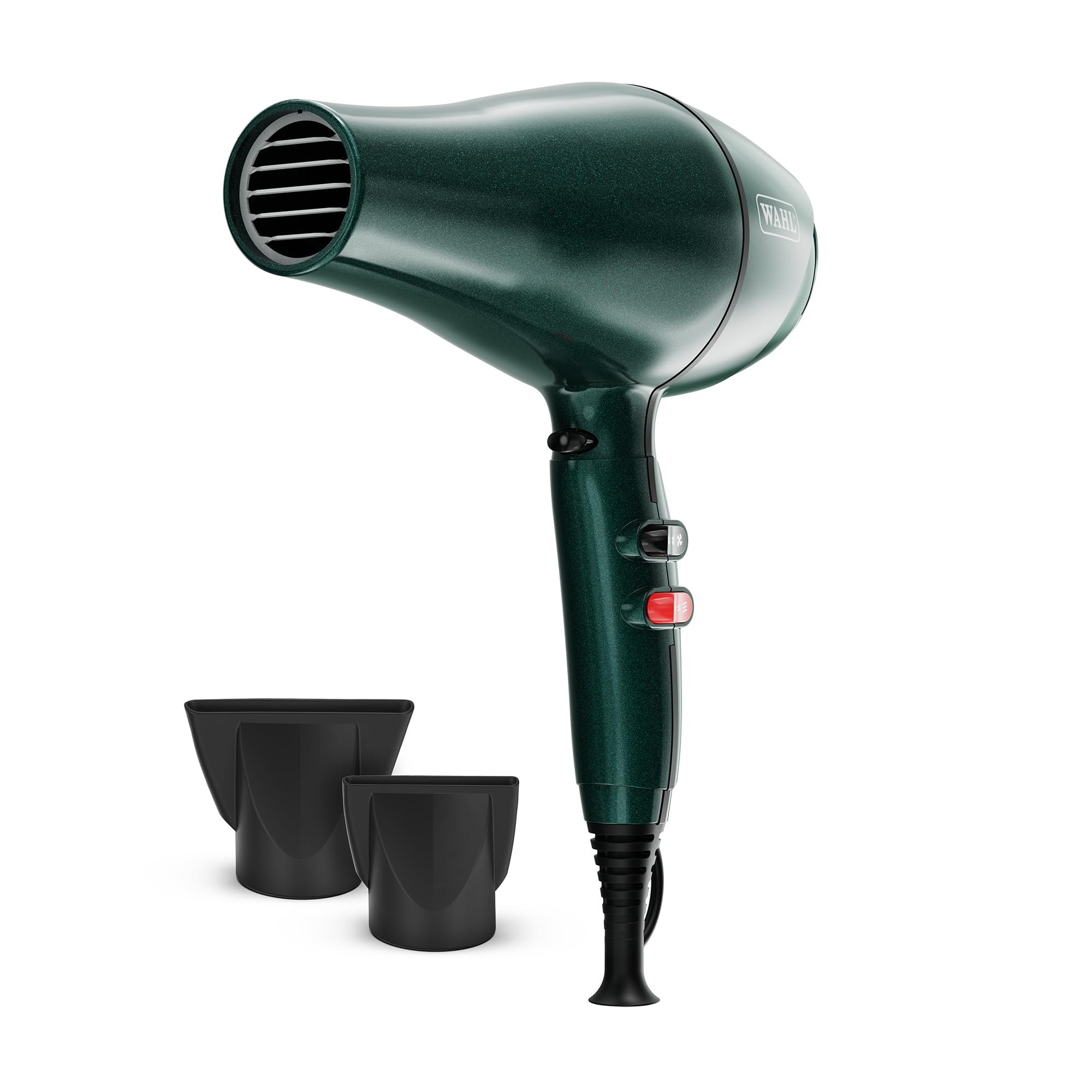 WAHL Pro Keratin Dryer – Midnight Green, Keratin Infused Tourmaline Coated Grille, Ionic Function Reduces Static, Cool Shot Button, 3 Heat and 2 Speed Settings