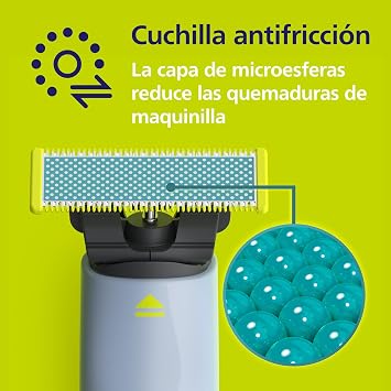 Lames de Rechange – PHILIPS – QP225/50 OneBlade – Compatible Tous Manches, Anti-Friction, 4 Mois d'Utilisation, Étanches