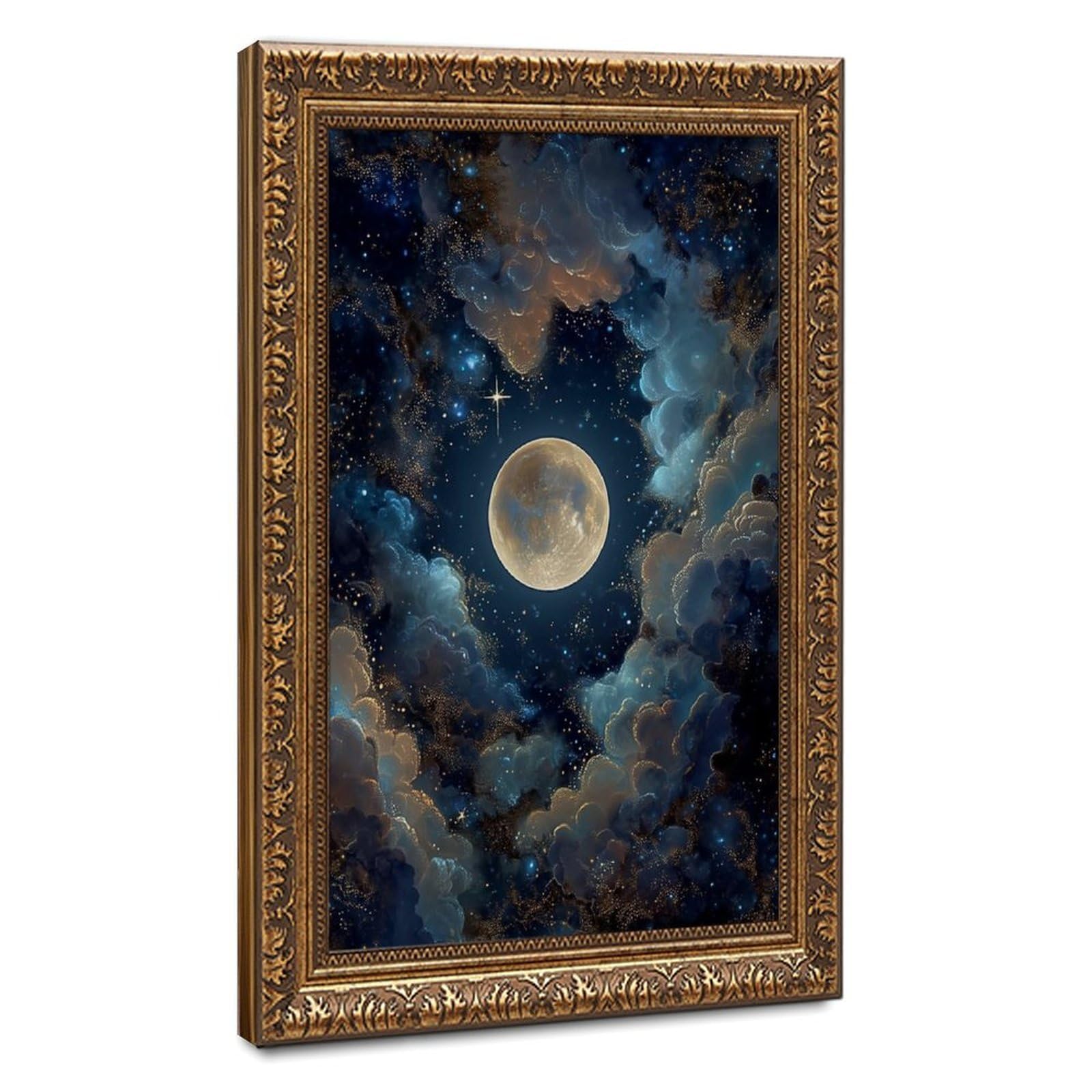 Bareronor Moon Poster Canvas Poster Bedroom Decor Landscape Office Room Decor Gift 24" L X 36" W