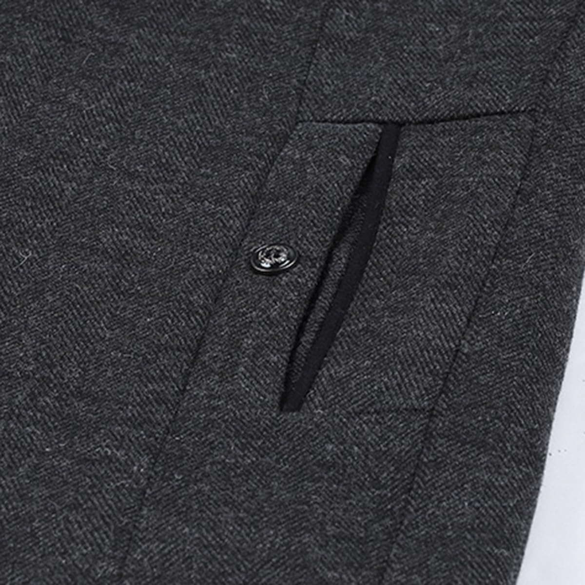 Allthemen Cappotto da Uomo Casual a Manica Lunga Trench Coat Ufficiale con Collo Giacca Lunga Generale Fit Cappotto Invernale Caldo Con Bottoni