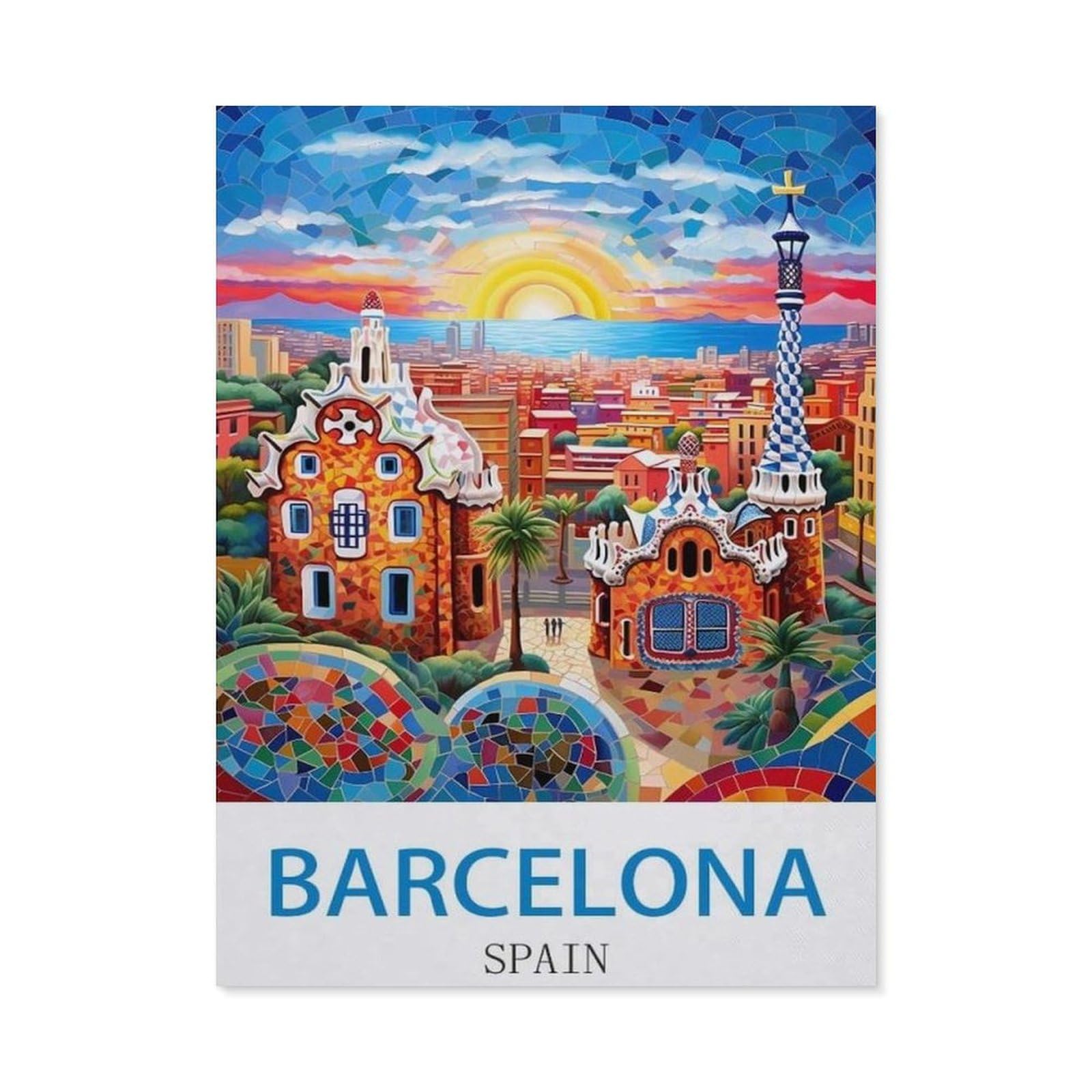 Vintage Art Metal Signs Funny Sign，Barcelona Spain(20x30cm）