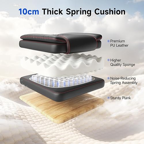 Miniatura 8 de Silla de oficina grande y alta, sillas ejecutivas con reposabrazos ajustables y soporte lumbar, silla ergonómica de respaldo alto, silla de