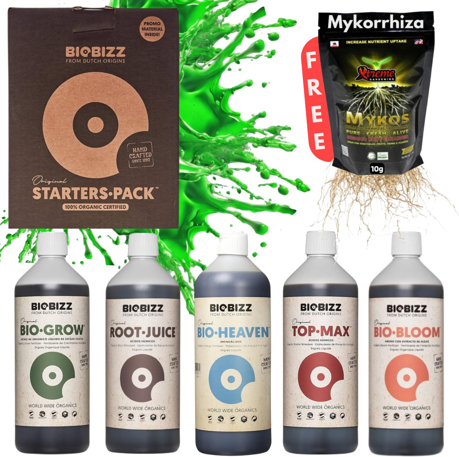 Biobizz Dünger Set | Pflanzendünger Starterset GrowSet Indoor | Naturdünger | Flüssiger + Calmag