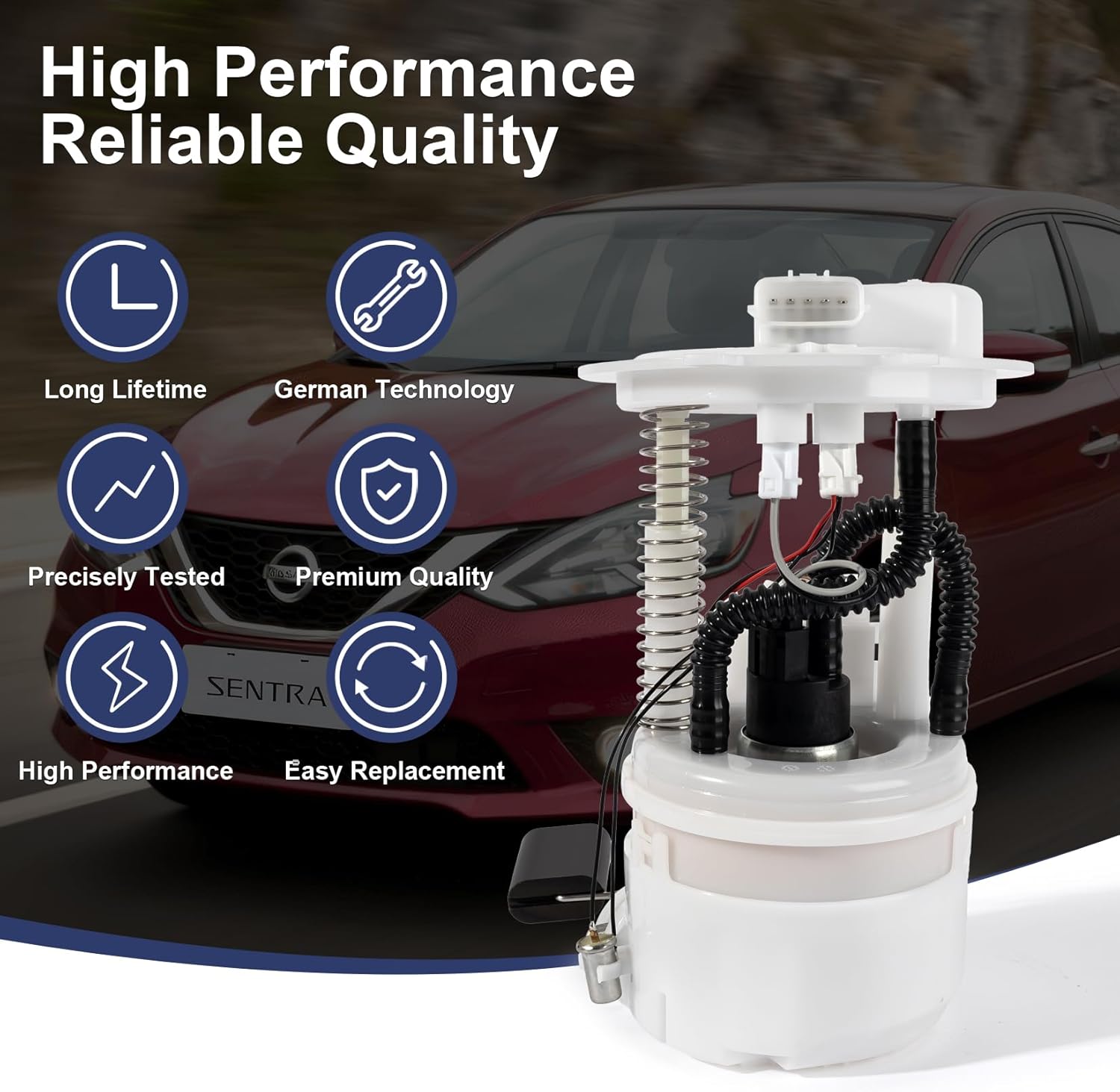 Electric Fuel Pump Module Assembly Compatible with 2013-2019 Nissan Sentra L4 1.8L GAS 2014 2015 2016 2017 2018 Replace E9213M P77206M FG1549 SP4097M VANBOL0162 with Sending Unit O-ring