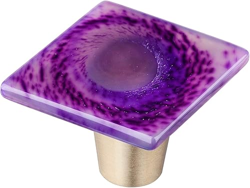 Rockcloud Cajón de perilla de ágata con tornillos, mango de ágata púrpura en forma de rombo para armario, armario, accesorios de hardware,