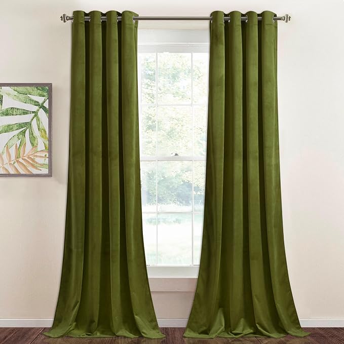 StangH Velvet Curtains 52 x 108 inches (2 Panels)