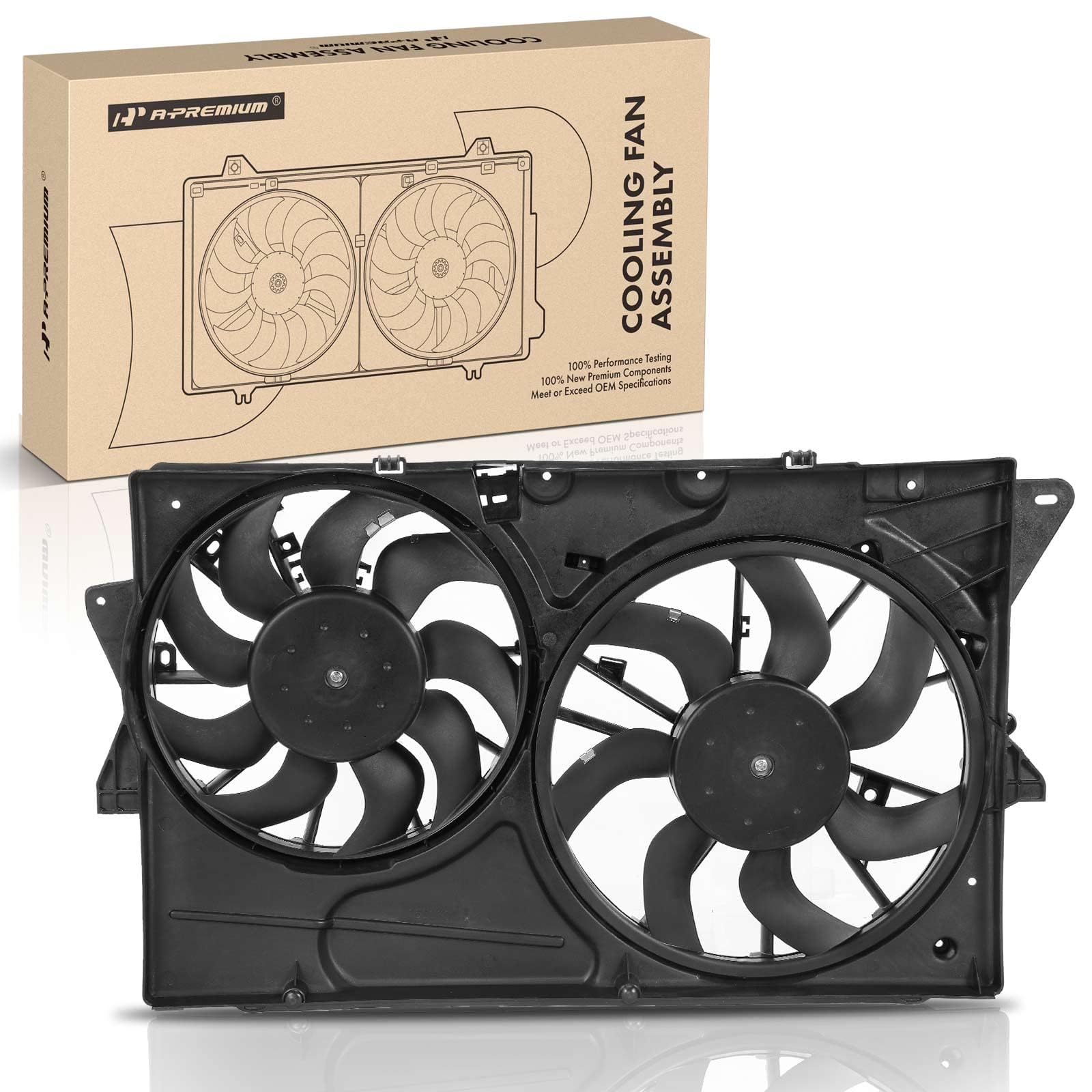 A-Premium Engine Radiator Cooling Fan Assembly Compatible with Select Ford Models - Explorer 2016-2019, Taurus 2013-2019, Police Interceptor Sedan 2013-2019, Police Interceptor Utility 2013-2019