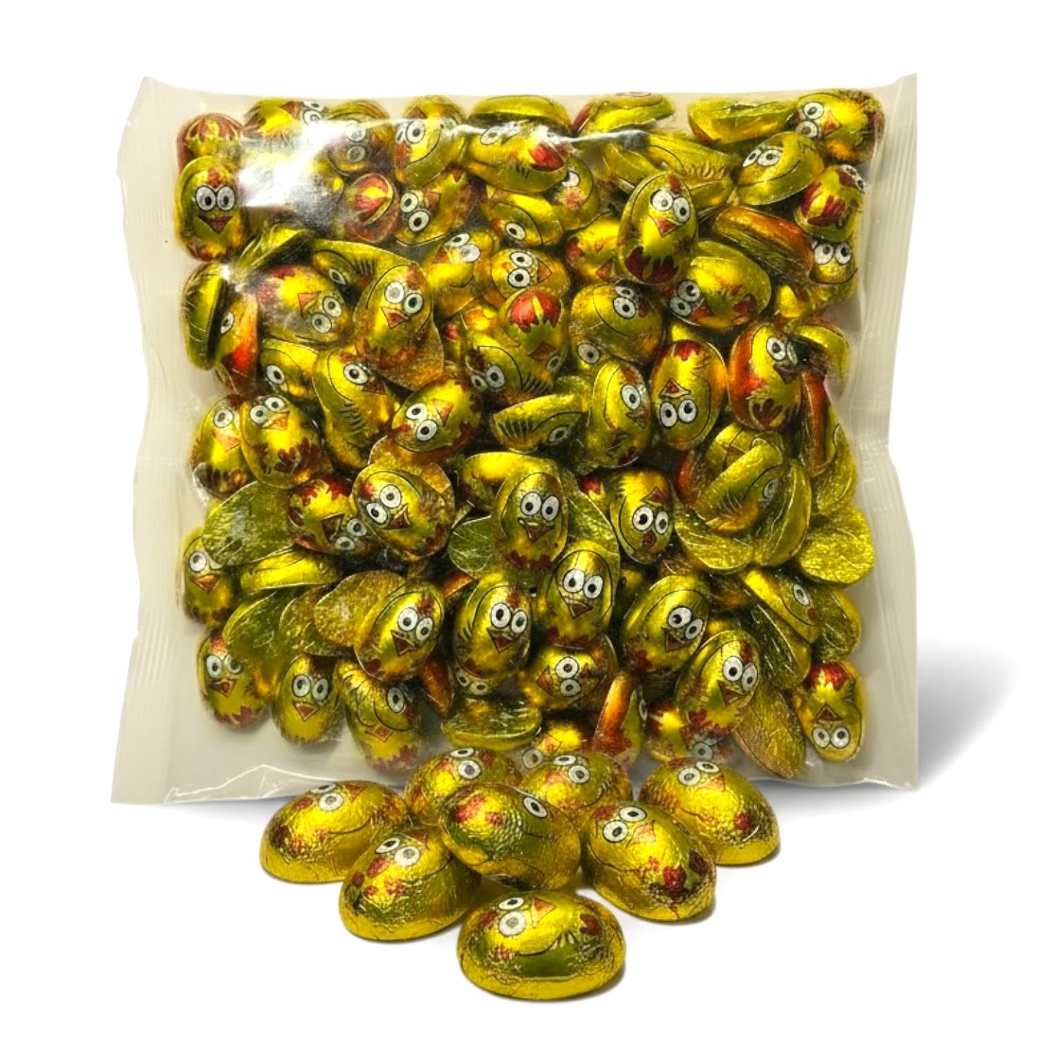 OYOY | 1000g Goldene Schokoladen Küken | Milchschokolade mit Milchcremefüllung ca 132 Stück | Osterschokolade Süßigkeiten Kinder Erwachsene