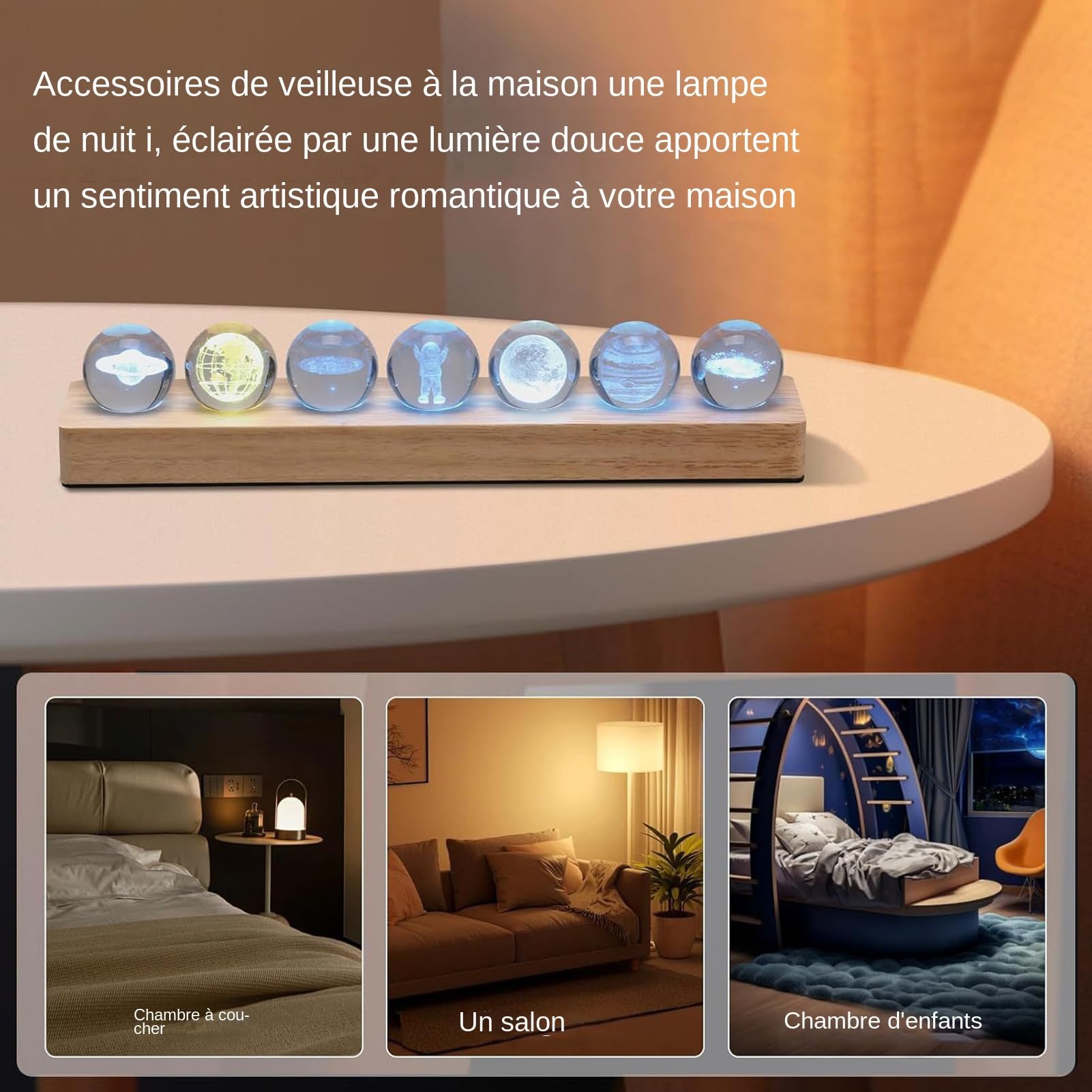 Générique Lampada da Notte | Decorazione Lampada Da Notte Palla | Compagno di Meditazione e Decorazione Fata per Casa, Studenti e Amanti di Astronomia