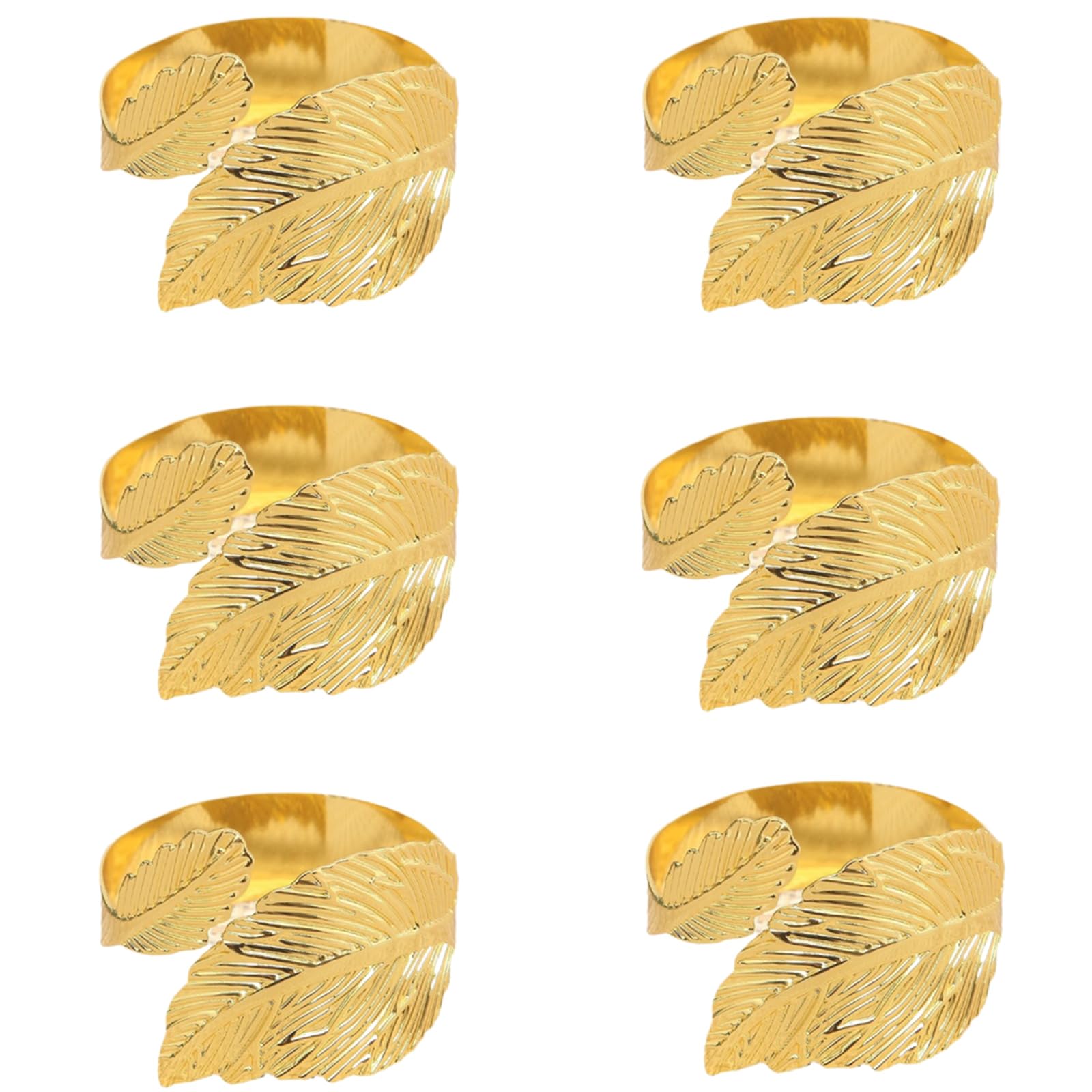 6pcs Elegant Gold or Silver Napkin Rings Sturdy Metal Materials Napkin Holders Accessory for Sophisticated Dining Metal Rings Set