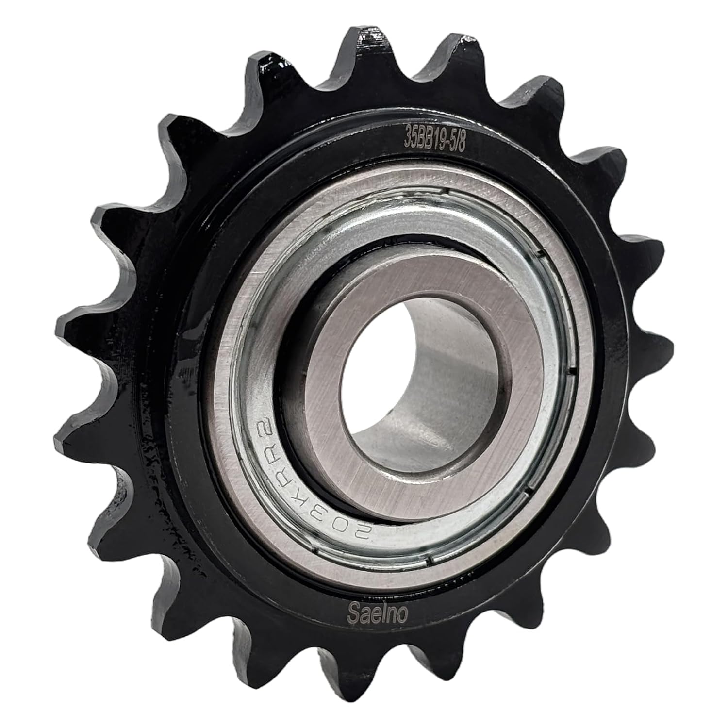 #35 Roller Chain Idler Sprocket Type C 5/8" bore 19 Tooth with Bearing 203KRR2,Hardened Antirust 1045 Steel Drive Sprockets 35BB19-5/8