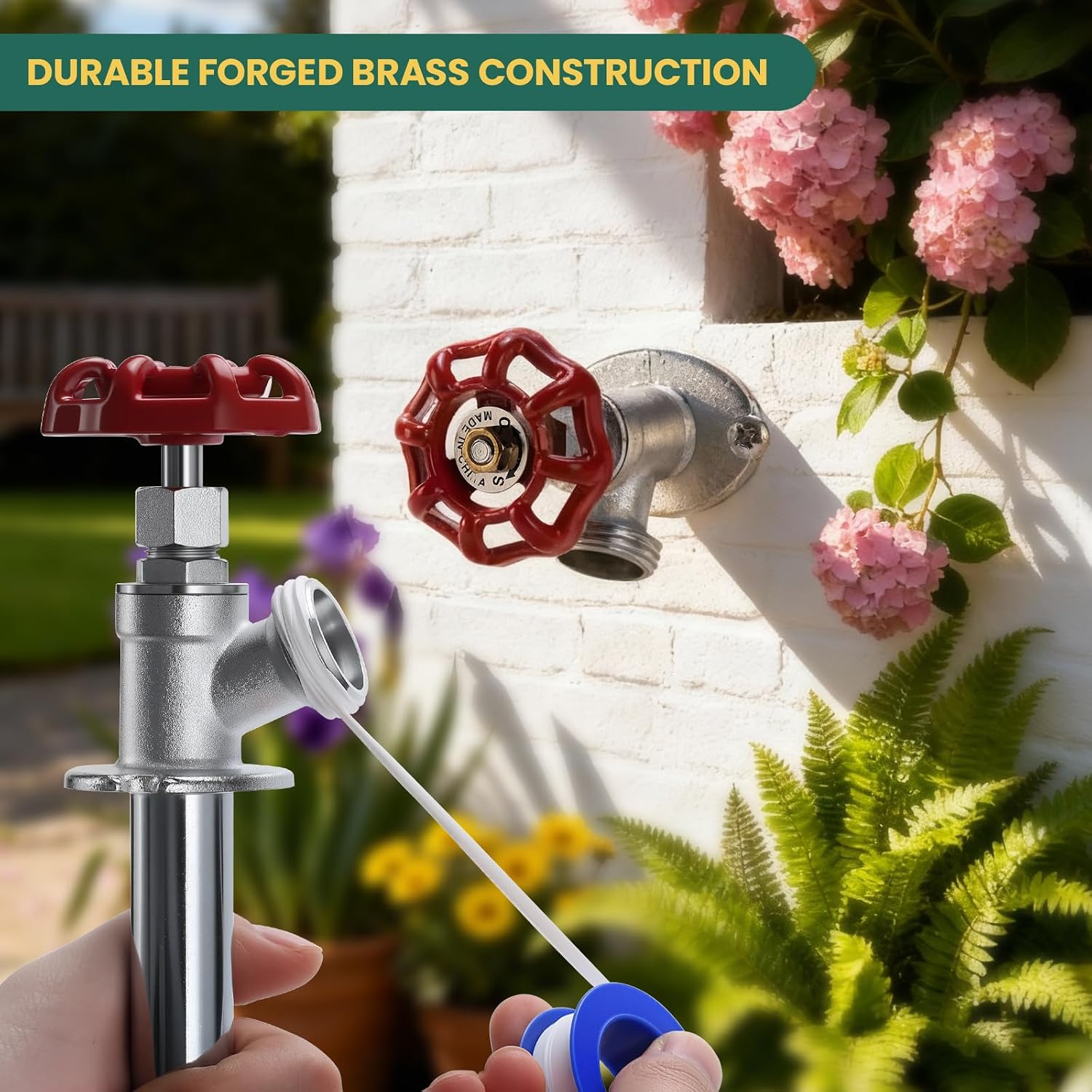 2 Pack 12 Inch Frost-Free Outdoor Sillcock,1/2" NPT Inlet x 3/4" Hose Bib Outlet, Frost-Proof Faucet Bib