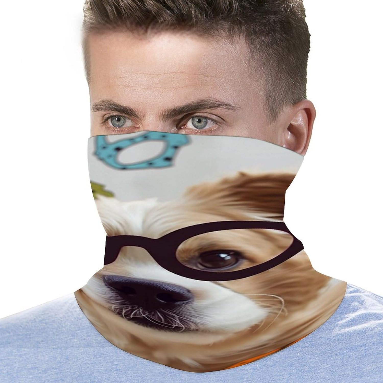 Funny Dog Glasses Winter Neck Gaiter Windproof Face Cover Scarf Stylish Warmer Bandana Cloth Soft Face Mask for Men Women Sun Cooling Scarf for Skiing Hiking Cycling