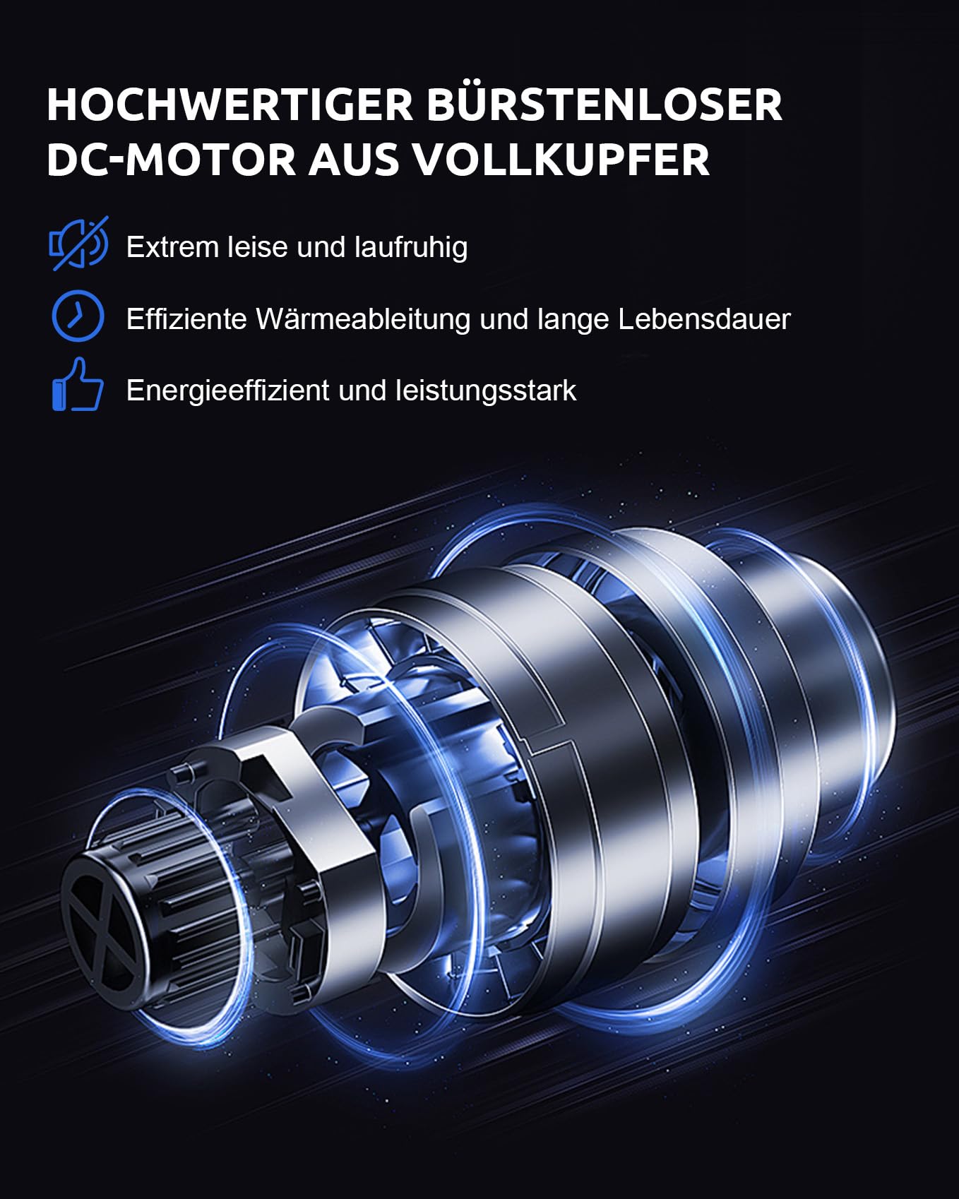 Ribelli LED Deckenventilator mit Beleuchtung Ø 50 cm – Leiser DC Kupfermotor, Smarter Ventilator mit App & Fernbedienung, Stufenlos Dimmbar & RGB Farbwechsel, 6 Stufen, 40W, Schwarz