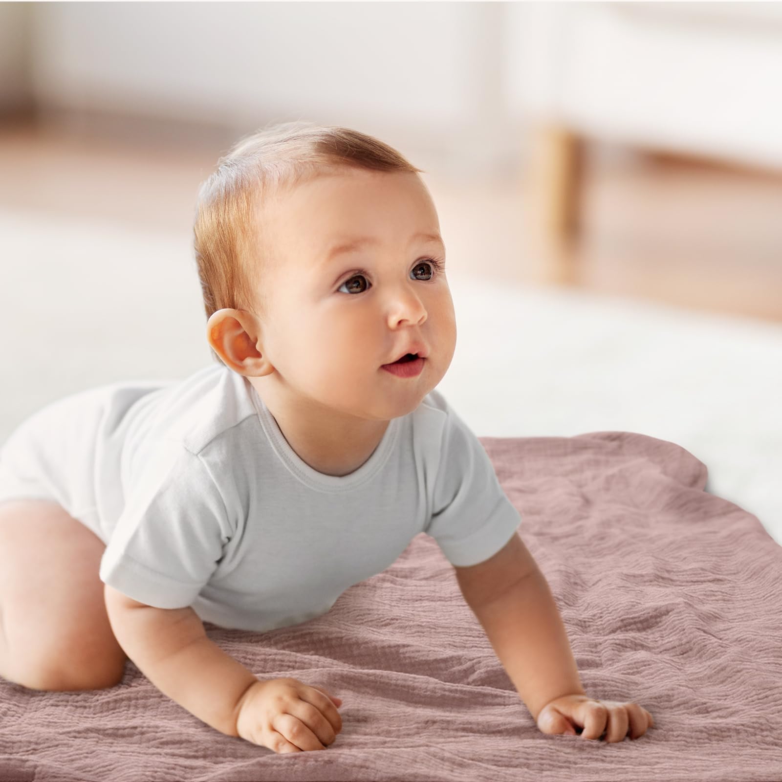 Soarwg Kids Muslin Swaddle Baby Blanket & Cloths for Newborns Pack of 3, Large 95 x 100cm for Baby Shower - Image 4