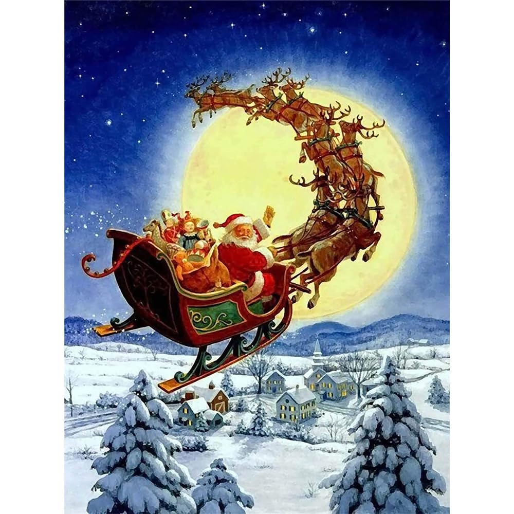 Kreuzstich Set Weihnachten - Vorgedruckter Stickkasten Mit Rot 14ct Für Anfänger