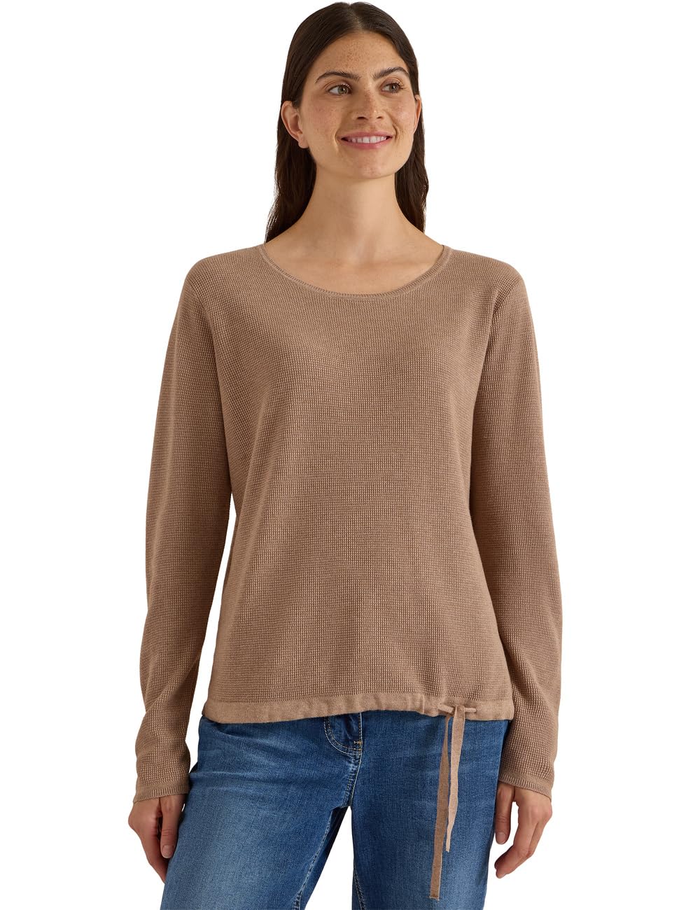 Cecil Creamy Mocha Melange Crew Neck Pullover XL