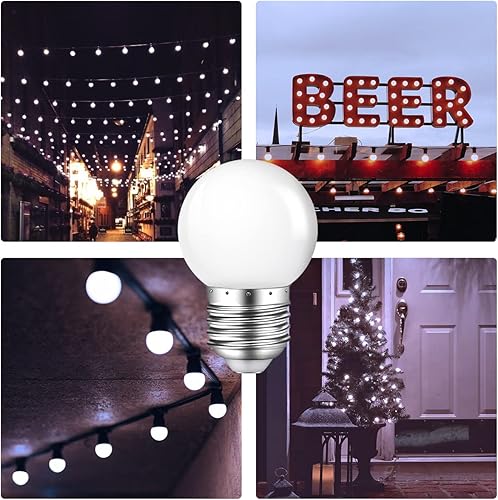 Miniatura 5 de Bombilla de luz nocturna, bombillas LED de 1 W, bombillas G14 G45 E26, bombillas de ahorro de energía, equivalente a 5 W, blanco frío de 6500 K,