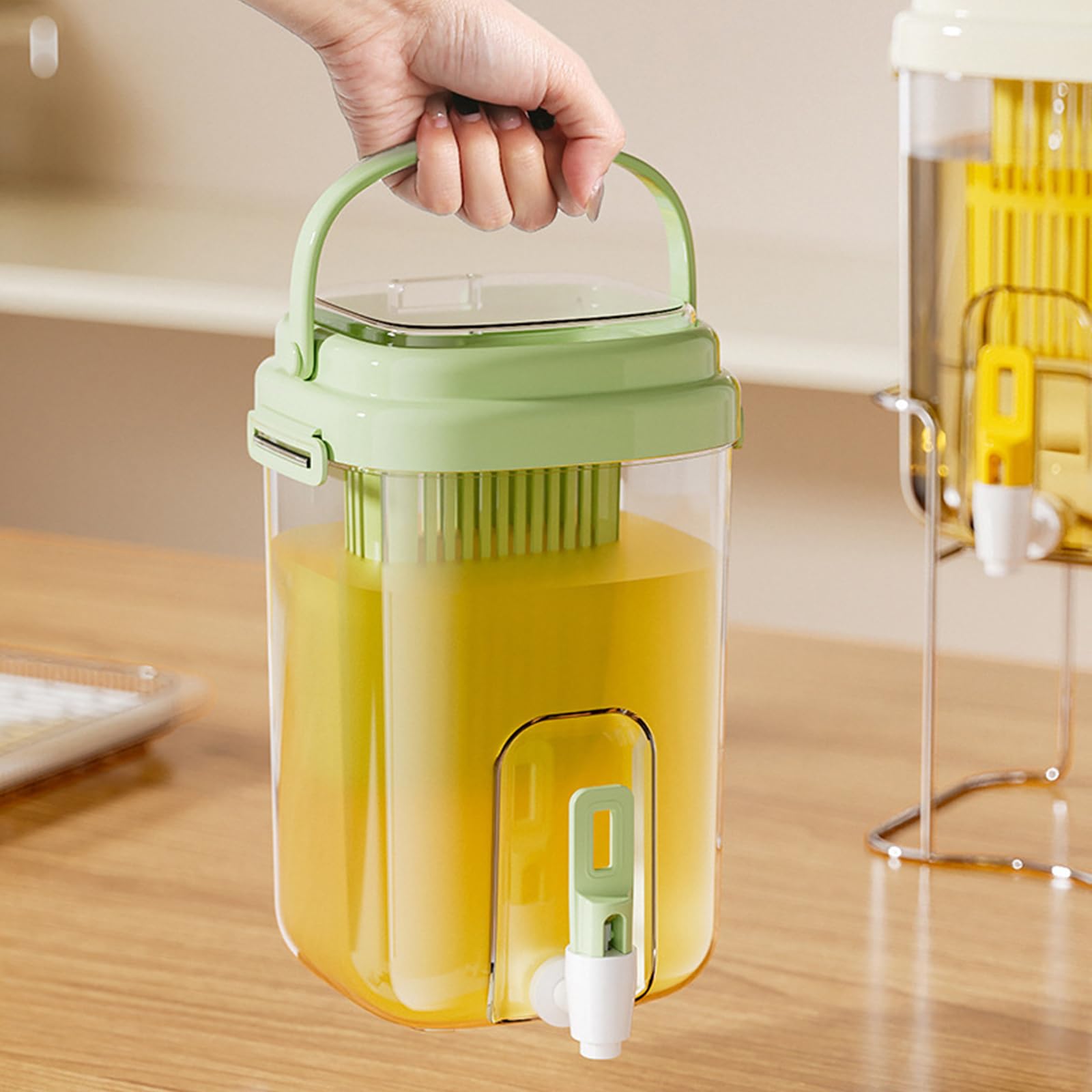 Kühlschrank-Getränkespender, auslaufsicherer Krug mit Wasserhahnauslauf, große Kapazität für Säfte, Cocktails, Eistee, Kaltgetränkespender mit Wasserhahn