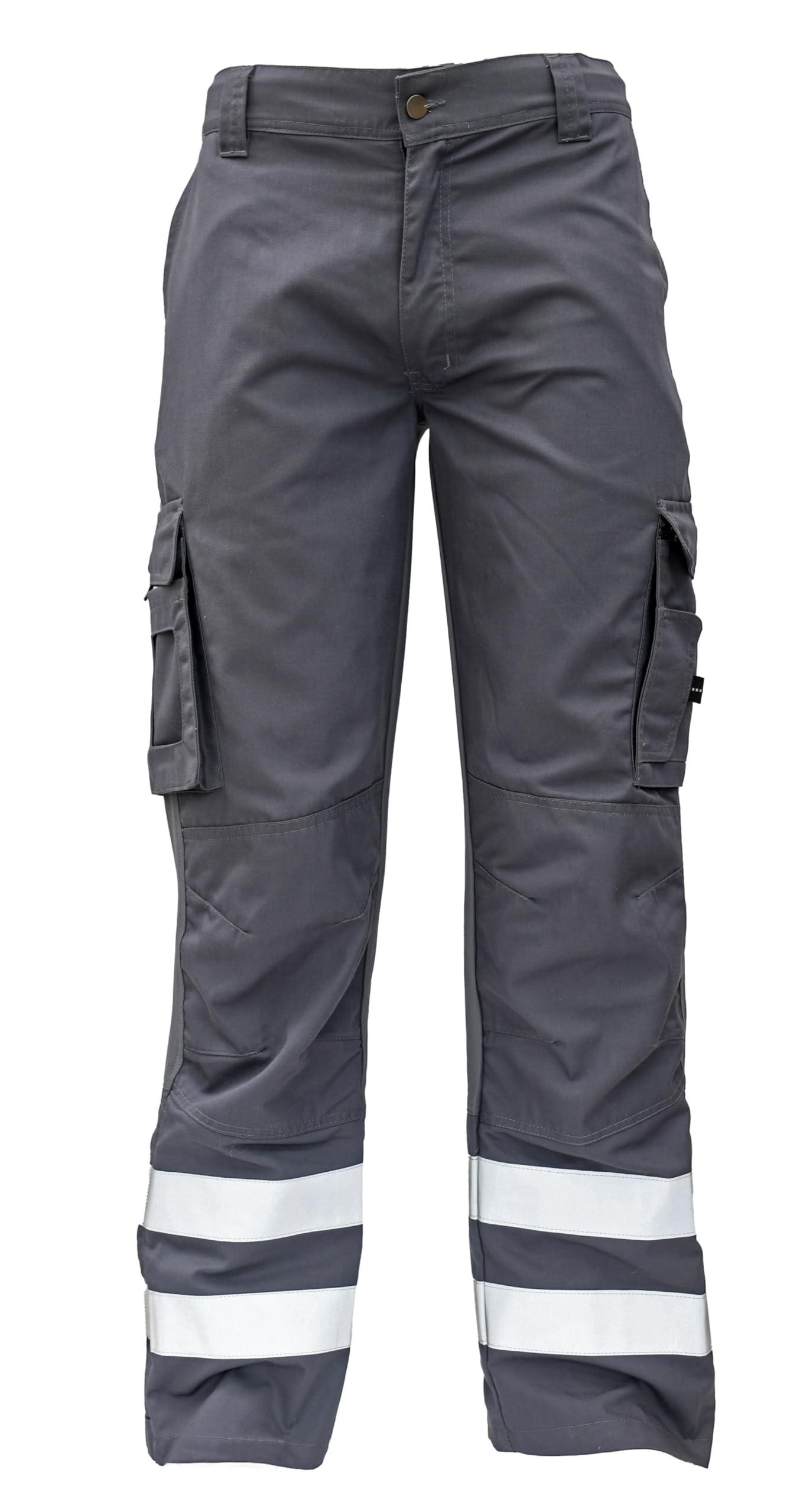 Stretch-Arbeitshose 33404G16 – robuste Arbeitshose grau mit Reflexstreifen