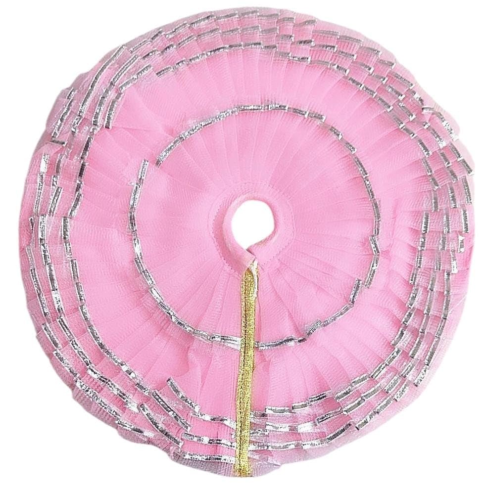 Image of Partish Laddu Gopal Frill Poshak Size 6 l Ladoo Gopal Dress l Bal Gopal l Kanha Ji Thakur Ji Net Dress (Pack of 2,Yellow & Pink)