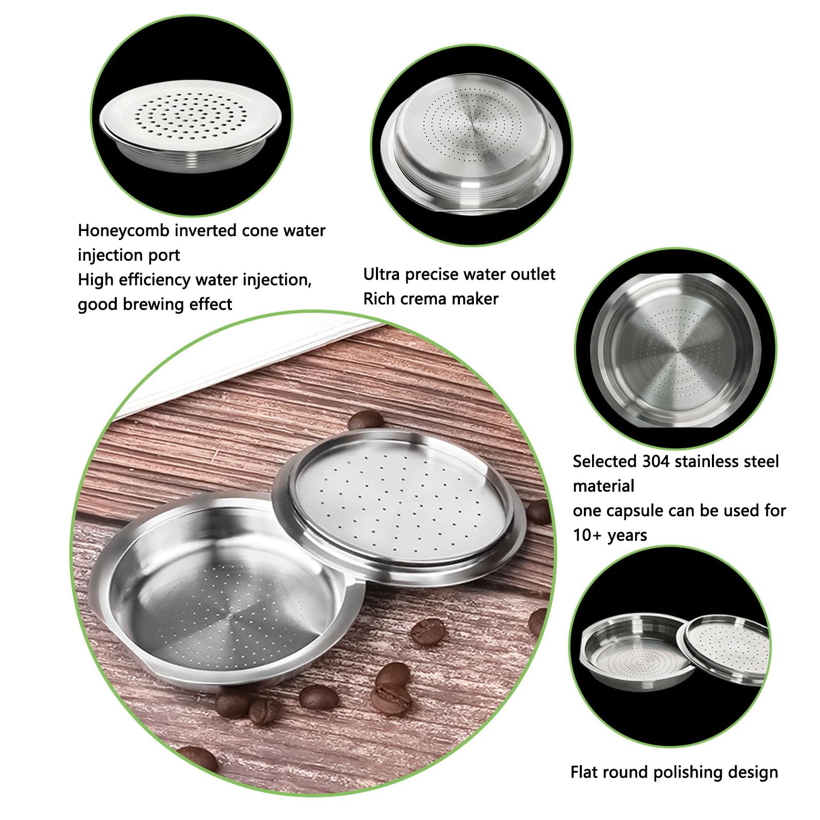 Cápsulas de café de Acero Inoxidable, Cápsulas de café Recargables, Cápsulas de café de Metal Reutilizables, Cápsulas de café Reutilizables, Cápsulas de Filtro de café
