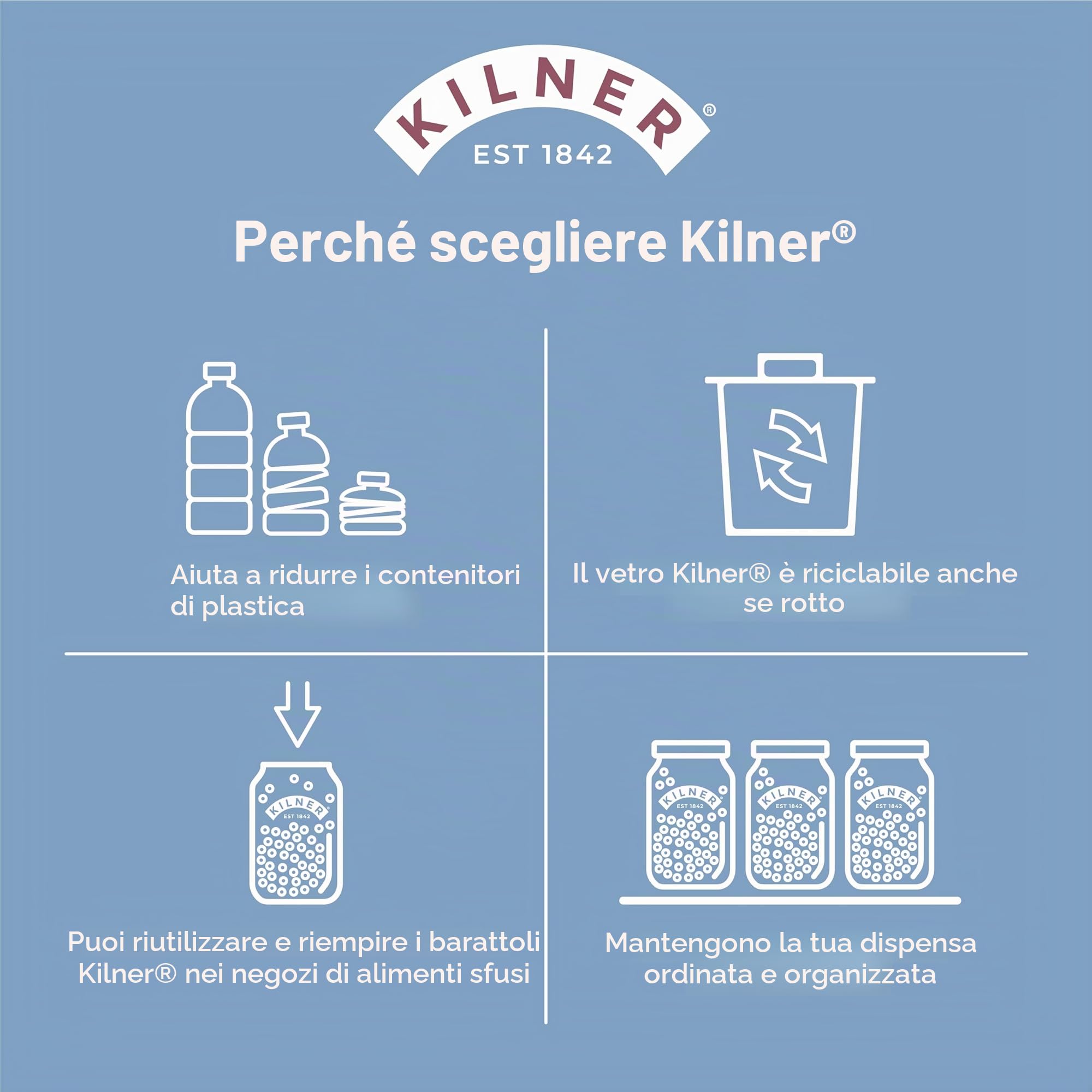 Kilner Kefir - Set di barattoli da 0,5 litri a bocca larga con tappo in silicone, cucchiaio dosatore in legno di faggio e coperchio in acciaio inox, per preparare bevande probiotiche
