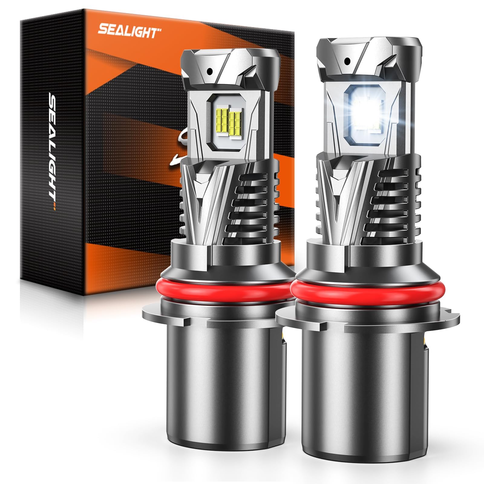 SEALIGHT Upgraded 9004/HB1 Fog Light Bulbs, 80,000LM 10X Brightness 6500K 1:1 Halogen Size 9004 Fog Lights for ATVs &amp; Powersports, Pack of 2