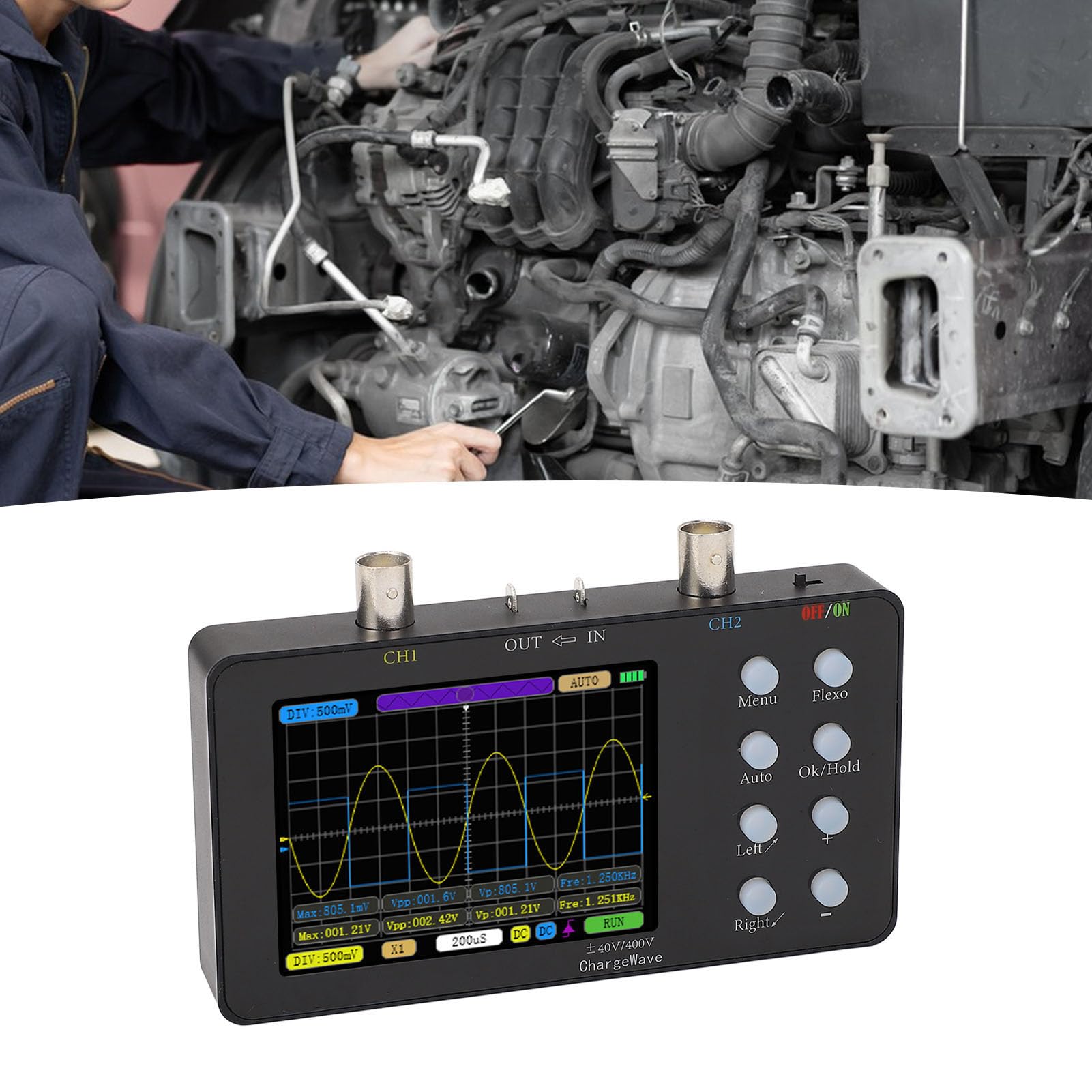 Oscilloscopio Digitale Oscilloscopio Portatile Portatile Oscilloscopio per la Riparazione 'apparecchio Diagnostica e Test di Alimentazione