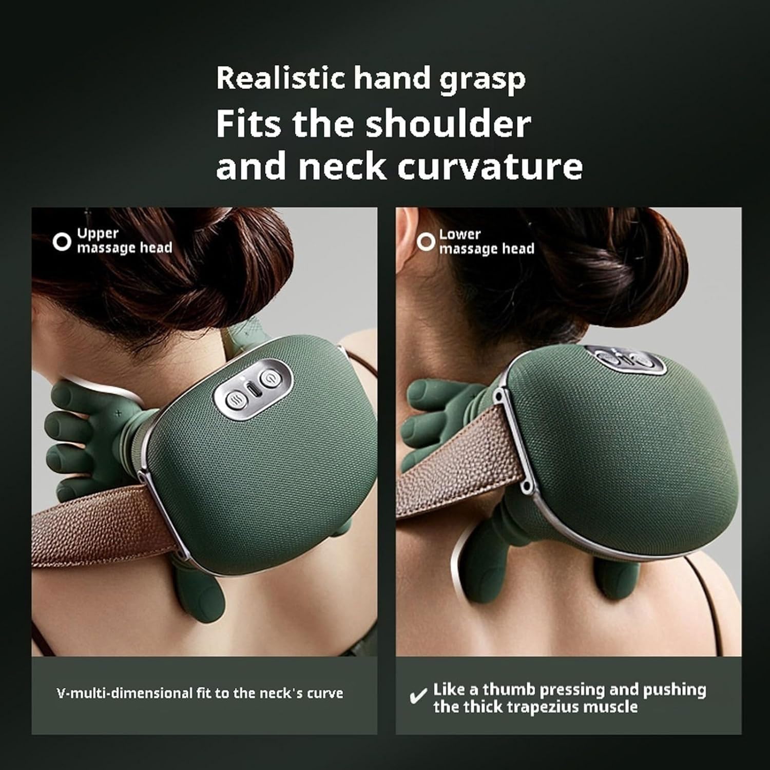 Massageur Handiva - masseur cervical, Massageur d'épaule et de cou de la main, Massage de cou avec chaleur, Réglage à 3 vitesses, Massage de maxage 3D de tissu profond électrique