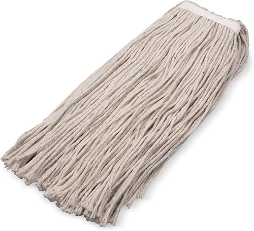 Vista 13 de SPARTA FLO-PAC - Cabezal de trapeador de algodón, punta cortada, banda estrecha con banda blanca para limpieza organizada, 36 pulgadas, bronceado