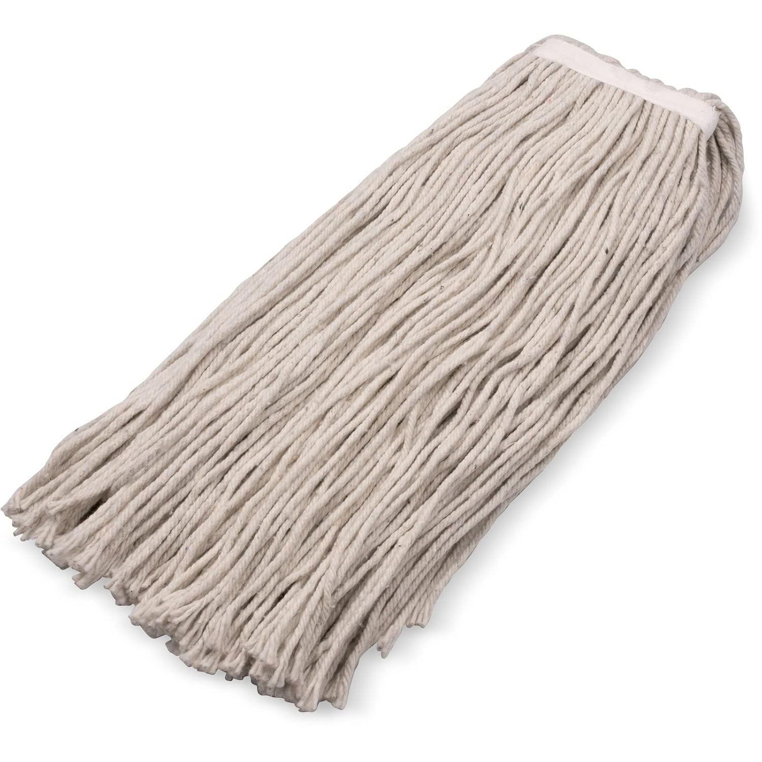 SPARTA Flo-Pac Cotton Mop Head, Cut-End, Narrow Band with White Band for Organized Cleaning, 40 Inches, Tan (Pack of 3)